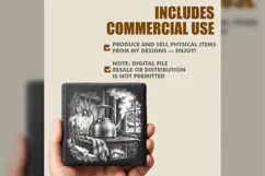 The Copper Kettle Steam Winter Drink Laser Engraving PNG Product Image 5
