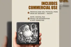 Northstar Portrait Santa Christmas Laser Engraving PNG Product Image 5