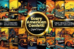 Scary American Confetti Digital Papers, Scary Pattern Product Image 1