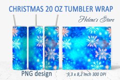 Christmas tumbler wrap | Blue tumbler png | 20 oz tumbler Product Image 1