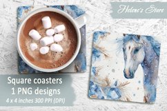 Christmas horse coaster|Square coaster sublimation| Bundle Product Image 5