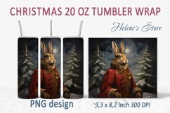 Christmas tumbler wrap | Christmas bunny sublimation PNG Product Image 1