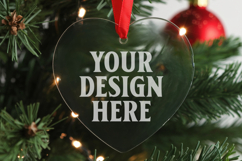 Christmas Heart Crystal Glass Ornaments Mockups Product Image 1