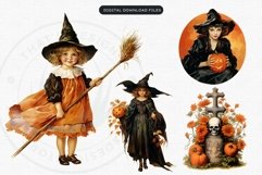 Retro Halloween Clipart PNG Set Bundle for sublimation Product Image 4