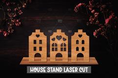 3D House Laser Cut Stand Home Decor, Home Decor Laser cut Product Image 1