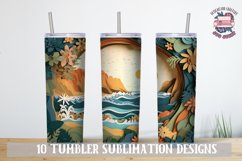 3D Sublimation Tumbler wrap Summer landscape v2 bundle Product Image 5