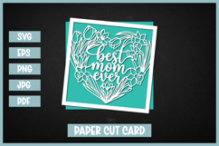Best Mom Paper Cut Heart SVG I Cricut I Silhouette Product Image 1