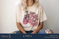 Breast Cancer Her Fight Is Our Fight PNG | Boxing Gloves Product Image 4