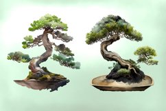 Bonsai Watercolor Sublimation Bundle Clipart PNG, SVG, EPS Product Image 4