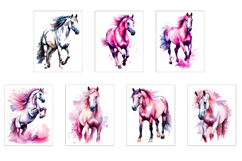 Set of 14 Horse Watercolor Vector Product Image 3