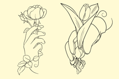 Elegant Hand Line Art: Gardening &amp; Flora Clipart 8 Elements Product Image 4