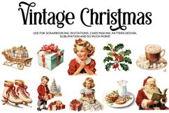 Christmas Clipart, Vintage Christmas Clipart Bundle Product Image 6