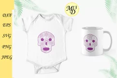 2 Mexican sugar skull with flowers for Day of the Dead skull Product Image 3