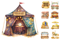 Watercolor County Fair Clipart, Carnival Festival PNG Product Image 4