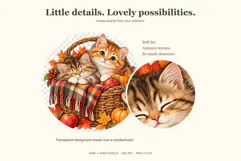 Whimsical Autumn Cat Clipart Illustrations Product Image 2