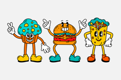 15 Retro Cartoon Fast Food Character Designs Product Image 4