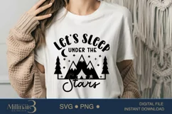 Let's Sleep Under The Stars Svg,Camping Tent PNG , Camping Product Image 4
