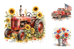 Patriotic Western Clipart Farmhouse PNG, Sublimation Designs Product Image 4