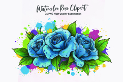 Watercolor rose bouquet clipart sublimation Product Image 1