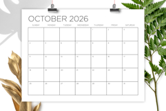 2026 12 x 9 Inch Calendar Template Product Image 4