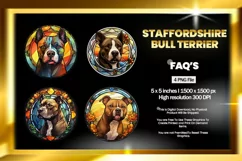 Staffordshire Bull Terrier Dog Stained Glass - 04 Variations Product Image 1
