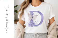 Alphabet, Letters, Monogram, purple flowers Product Image 1