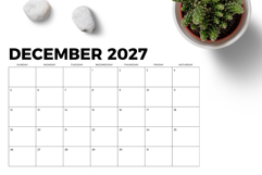 2027 11 x 17 Inch Calendar Template Product Image 5