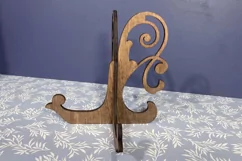 Flourish Easel Art Stand and Coffee Sign SVG laser cut files Product Image 4