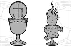 Sacred chalice with ribbon and host Product Image 4