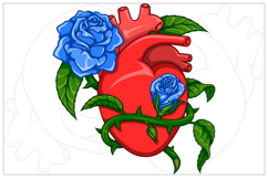 Realistic Heart with Bouquet of Roses Product Image 4