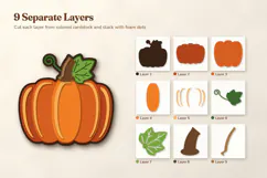 3D Layered Pumpkin SVG Product Image 5