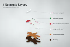 3D Layered Gingerbread Man SVG Christmas Paper Cut File Product Image 4