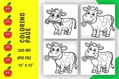 Cow coloring pages, coloring book Product Image 1