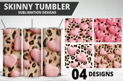 Valentines Love Skinny Tumbler PNG Wrap| Valentines Tumbler Product Image 1