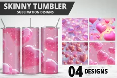 Valentines Love Skinny Tumbler PNG Wrap| Valentines Tumbler Product Image 1