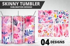 Flowers Tumbler Wrap | Sublimation Design | Tumble PNG Product Image 1