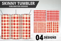 Red Plaid Tumbler Design | Valentine's Day Tumbler Wrap Product Image 1