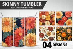 Flowers Tumbler Wrap | Sublimation Design | Tumble PNG Product Image 1