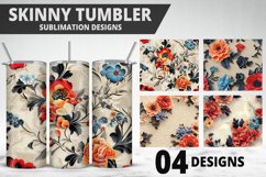3D Flowers Tumbler Wrap | Sublimation Design | Tumble PNG Product Image 1