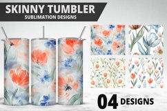 Flowers Tumbler Wrap | Sublimation Design | Tumble PNG Product Image 1