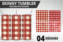 Red Plaid Tumbler Design | Valentine's Day Tumbler Wrap Product Image 1