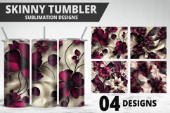 3D Flowers Tumbler Wrap | Sublimation Design | Tumble PNG Product Image 1