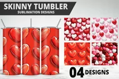 Lovely Hearts Tumbler Design | Valentine's Day Tumbler Wrap Product Image 1