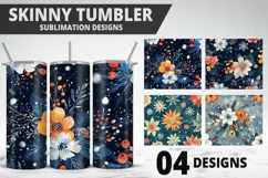 Flowers Tumbler Wrap | Sublimation Design | Tumble PNG Product Image 1
