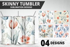 Flowers Tumbler Wrap | Sublimation Design | Tumble PNG Product Image 1