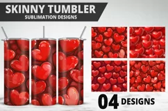 Valentines Love Skinny Tumbler PNG Wrap| Valentines Tumbler Product Image 1