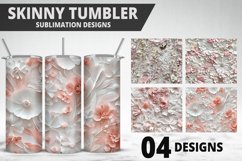 3D Flowers Tumbler Wrap | Sublimation Design | Tumble PNG Product Image 1