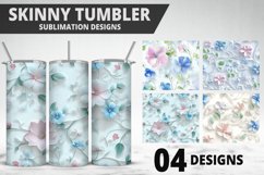 3D Flowers Tumbler Wrap | Sublimation Design | Tumble PNG Product Image 1