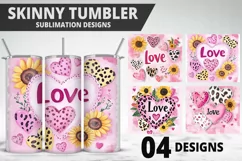 Lovely Hearts Tumbler Design | Valentine's Day Tumbler Wrap Product Image 1