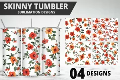Flowers Tumbler Wrap | Sublimation Design | Tumble PNG Product Image 1